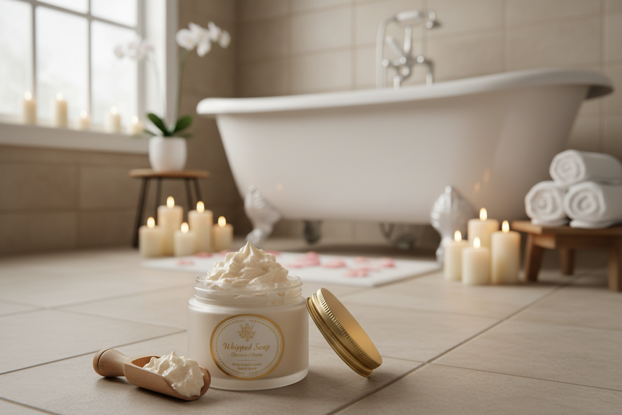 whipped soap relax bath time beige picture